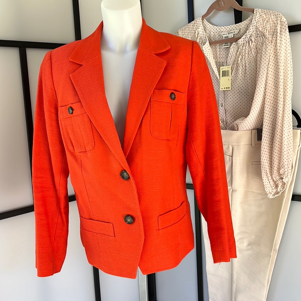 BR orange textured blazer Sz 14